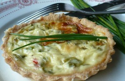 Tartelettes printanières au chèvre frais et à la ciboulette...