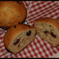 Muffins au miel, au chocolat blanc et aux cranberries