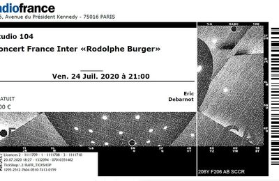Rodolphe Burger - Vendredi 25 juillet 2020 - Studio 104 (Paris)