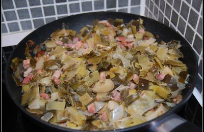 Défis de mars Nathalie : Risotto aux poireaux et lardons