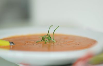 Un souvenir, une couleur : velouté de tomate au mascarpone