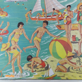 Collection ... Ancienne affiche * A LA PLAGE / L'ETE, LA MOISSON 