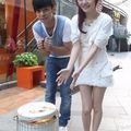 Angela Chang and Show Luo film ice cream ad in icy weather