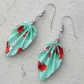 Boucles d'oreilles FEUILLES origami en papier japonais