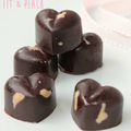 Coeurs chocolats d'amour fourrés au beurre de noix de cajou, crus et vegan !