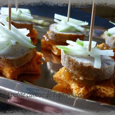 Toast de boudin blanc truffé et pomme granny