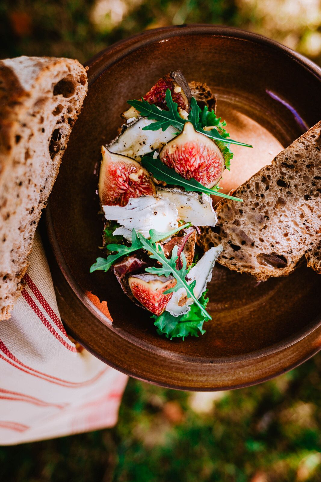 tartines, bruschetta, chèvre, miel, figues, recette automne, facile, rapide, nourrissant, express, roquette, noix