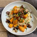 Risotto, butternut et champignons rôtis