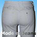 PANTALON BLANC Femme Avec Tribal Taille Normale - MODEETJEANS.FR