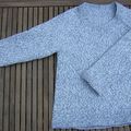 Pull raglan enfant col V point de riz