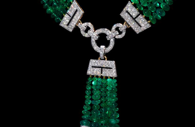 An emerald and diamond necklace, David Webb
