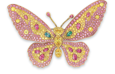 An exclusive coloured diamond brooch, by Carvin French