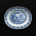 Grand plat ovale dit "A la tempesta". Moustiers, vers 1700-1710, fabrique des Clérissy