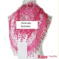 etole foulard rose fushia dentelle (réf e-dentelle-f)