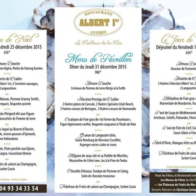 Menu St Sylvestre de Redouane Mansouri - Restaurant Albert 1er
