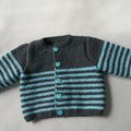 Un gilet pour mon petit-fils et 3 ensembles pour