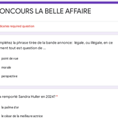 CONCOURS LA BELLE AFFAIRE