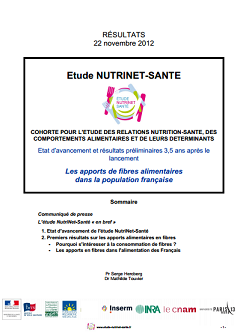 Les apports de fibres alimentaires dans la population française  - Nutrinet