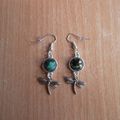 Boucles d'oreilles turquoise d'afrique-libellule