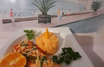 Saumon et bar citronnés et purée PDT carottes, et la perte d'une amie blogueuse 