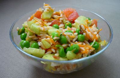 Salade sauvage: 3 riz, poulet et petits légumes