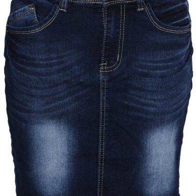 Jupe courte fashion en jean délavé
