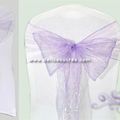 Ruban Noeud pour housse de chaise de mariage tissu Organza couleur Violet Lavande 18x275 cm - Décoration salle de mariage