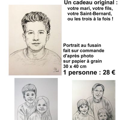 les créations de Chloé Vandenberghe : dessins, portraits au fusain sur commande, peintures abstraites, encre...  