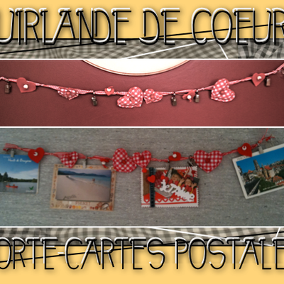 Guirlande de Coeurs   Porte-Cartes Postales