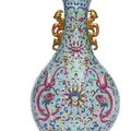 A famille-rose 'chilong' wall vase, Daoguang seal mark and period