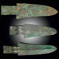 Three bronze socketed Ge halberd blades, Late Shang-Early Western Zhou