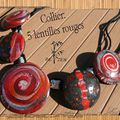 collier 5 lentilles rouges