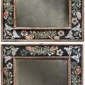 Paire de miroirs rectangulaires. Italie fin XVIIe-début XVIIIe siècle