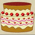 MOTIF BRODERIE MACHINE : UN GÂTEAU D'ANNIVERSAIRE + TEXTE + PLEIN DE BOUGIES !