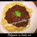 Bolognaise au boudin noir (sans PLV, sans oeuf et possible sans gluten avec pâte sans gluten)