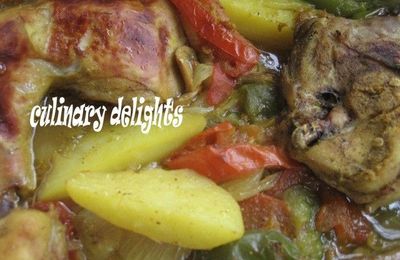 Roti de poulet et ses legumes cuits a l'etouffe' (Yemen)