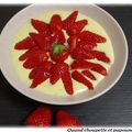 SALADE DE FRAISES A LA FLEUR D'ORANGER, CREME LEGERE