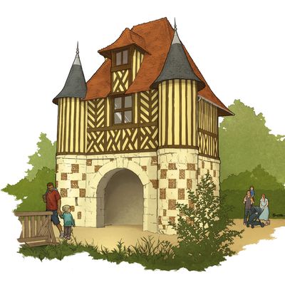 La porterie du Château de Crèvecoeur en Auge