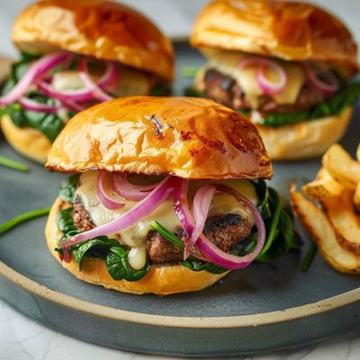 Smash burgers aux oignons et épinards frais irrésistibles