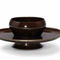 A brown lacquer circular bowl stand, zhantuo, Song dynasty (960-1279)