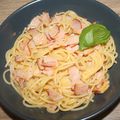 Spaghetti "alla carbonara" au bacon