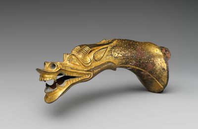 Finial in the shape of a dragon head, Han dynasty (206 BCE–220 CE), 1st century BCE–2nd century CE