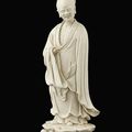 A Blanc de Chine porcelain figure of an Immortal, China, Qing dynasty, Kangxi period (1662 - 1722)