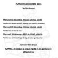 Plannings décembre 2015
