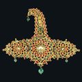 A Mughal gemset gold and enamelled turban ornament (sarpech), North India, 19th century