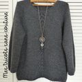 PULL GRIS RAGLAN AVEC PANNEAU DE DENTELLE