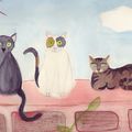 Trois petits chats d'aquarelle