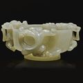 A jade 'chilong' cup, Ming dynasty, 17th century