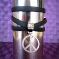 Bracelet ruban PVC Peace and love