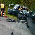 COLLISION FRONTALE A MONDREPUIS : UN BLESSÉ GRAVE.